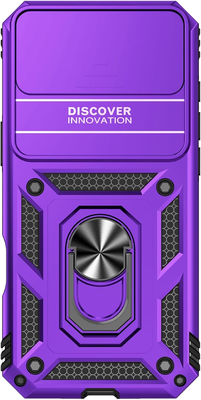 SunStory Phone Case for iPhone Air Case with HD Screen Protector & Slide Camera Cover & Rotated Ring Kickstand, [Military-Grade] Phone Case for iPhone 17 Air, Purple - Image 9