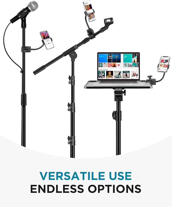 InnoGear Mic Stand Phone Holder, Flexible Gooseneck Mount Clamp for Microphone Boom Arm Tube Pipes Music Accessories for iPhone 16 15 14 13 12 MAX Pro Samsung Galaxy All Smartphones (Pack of 2) - Image 5