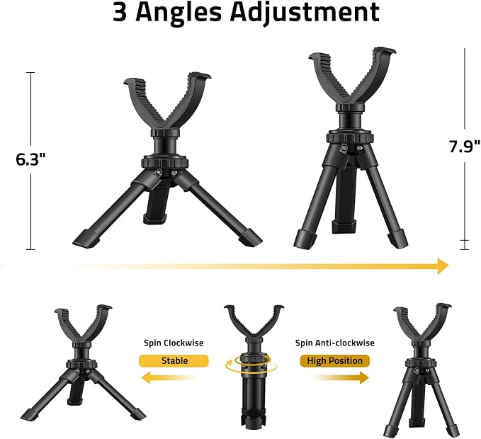 CVLIFE Shooting Rest Tripod 360 Degree Rotation V Yoke Stand | Rifle Rest for Target Shooting Adjustable Height Shooting Tripod Hunting and Outdoor Activities - Image 4