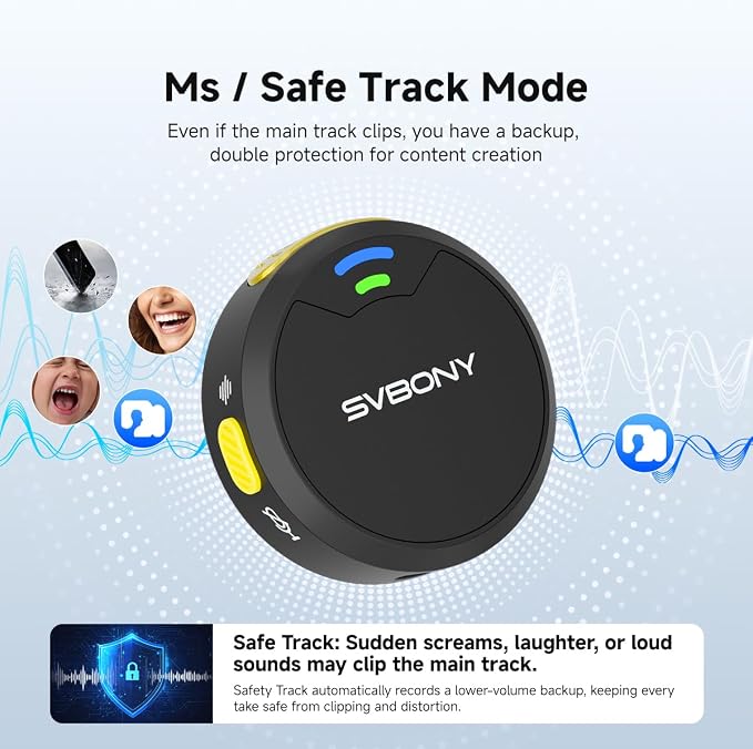 SVMic 5 4-Person Wireless Lavalier Microphones Systems with Charging Case | for Group Videos, 48kHz/24bit AI Noise Reduction, Safe Track Dual Recording, Smart Display,48H Battery - Image 3