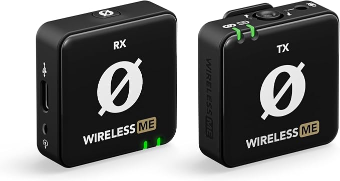 RØDE Wireless ME Ultra-compact Wireless Microphone System with Built-in Microphones, GainAssist Technology and 100m Range for Filmmaking, Interviews and Content Creation, Wireless ME | 2.4 GHz digital signal with GainAssist for cameras, computers and s... by R%C3%98DE