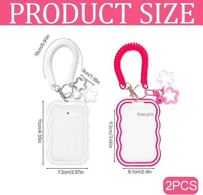 2 Pack Cute Photocard Holder Keychain,Kpop Photo Card Holder | Creative Photo Protector Keychain Accessories for Bus Card, Daily Display & Travel Decorations Gifts - Image 2