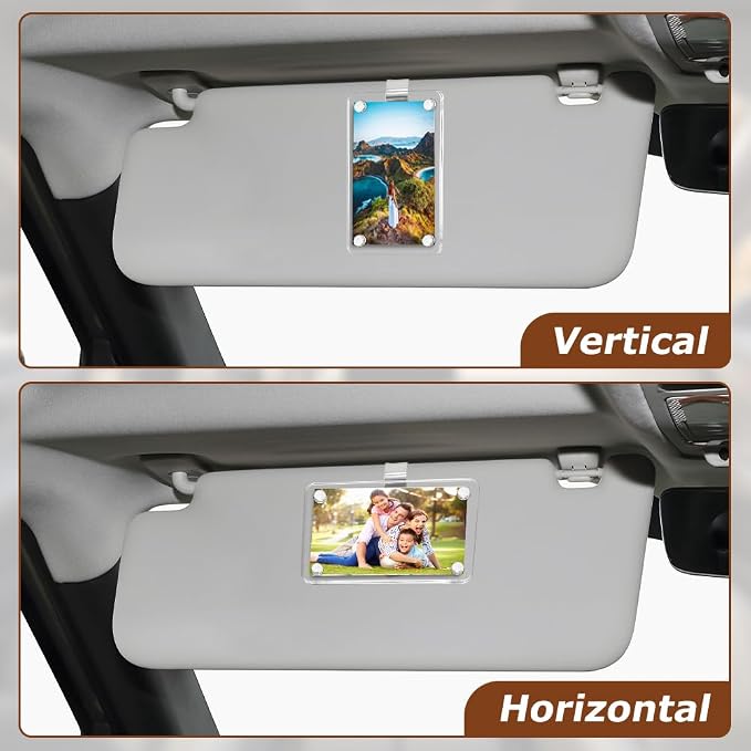 Car Picture Holder, Magnetic Car Picture Frame with Visor Clip Personalized Photo Holder Cars Accessories Photo Holder Displays(1pc,9 * 6cm) - Image 4