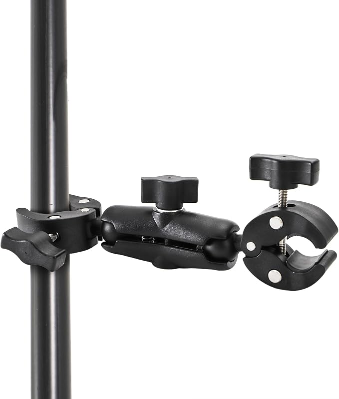 Foraineam Double Mount Camera Clamp Bracket, Umbrella Mount Motorcycle Bike Handlebar Clamps, Super Clamp Monitor Magic Arm, Crab Plier Clip for Desktop, Wagon, Selfie Stick, Photo Studio Light Stand - Image 9