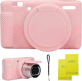 Camera Case for Sony ZV1 Digital Camera.ZV-1 Accessories | Soft Silicone Protective Case Removable Lens Cover,Comes with 2 Screen Protectors and 1 Wrist Strap.(Smoked Pink) by SZHSYJY