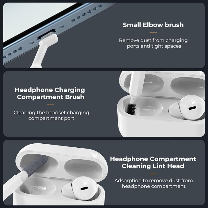 K&F CONCEPT 20-in-1 Keyboard Cleaning Kit for Phone, Camera, PC, Earphone | Suitable For Multiple Devices,Lens Pen And Blower Remove Dirt, Screen Cleaner and Pin, Disinfect, Anti-Static, Degrease,MM03 - Image 5