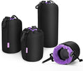 Cwatcun 4 Pack Lens Pouch Set, Camera Lens Case Bag with Thick Protective Neoprene, for Canon Nikon Sony Pentax Olympus Panasonic Fuji Sigma DSLR SLR Camera Lens (Size Small, Medium, Large, X Large) | for Canon Nikon Sony Pentax Olympus Panasonic Fuji ... by FocusonCameraBag