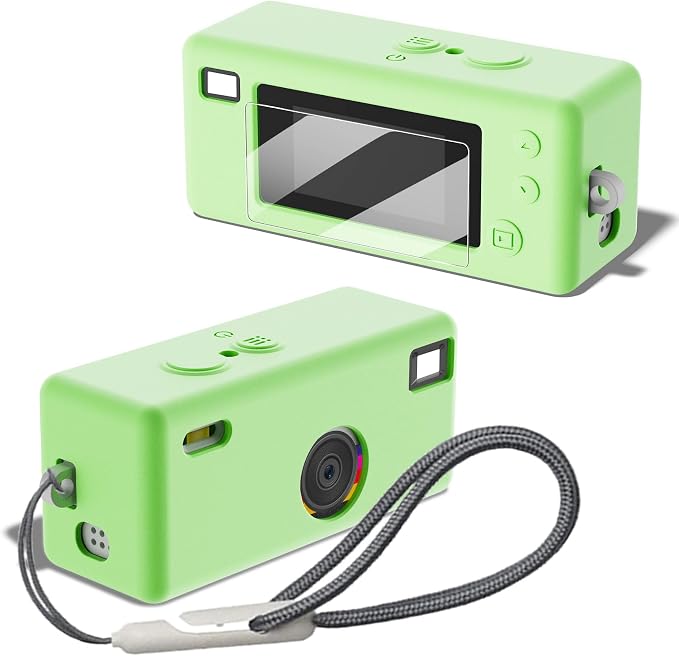 Silicone Case for Kodak CHARMERA Keychain Digital Blind Box accessories,Soft Silicone Protective Case,Comes with Screen Protectors and Wrist Strap - Matcha green by Accompanyingyouthrougheverymemorablemoment