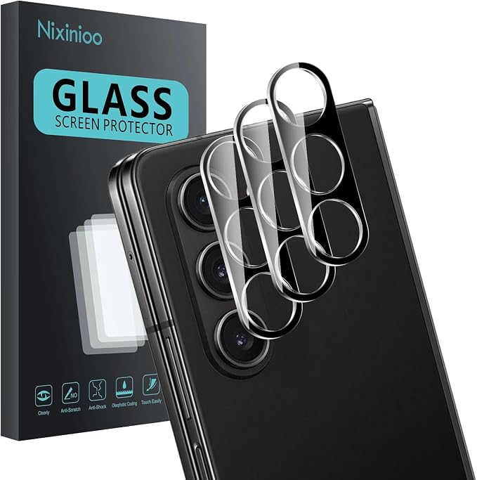 3 Pack Camera Lens Protector for Samsung Galaxy Z Fold 5 | Tempered Glass,Anti-Fingerprint,9H Hardness,Scratch Resistant,Easy to Install,Bubble Free,HD Clarity by Unknown