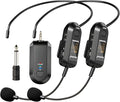 Depusheng 2.4G Wireless Microphone Headset,Lavalier and Handheld Mic 160ft Range,with 1/8''&1/4'' Plug for PA System,Voice Amplifier (Two Headset Microphone) by Depusheng