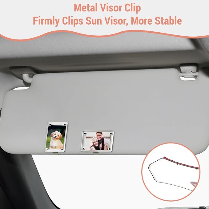 1Pcs Car Clip Picture Holder,Personalized Car Picture Frame,Acrylic Car Photo Holder,Magnetic Car Sun Visor Photo Clip,Visor Clip Photo Frame Hanging Decor Car Accessories for Mom Husband Family - Image 4