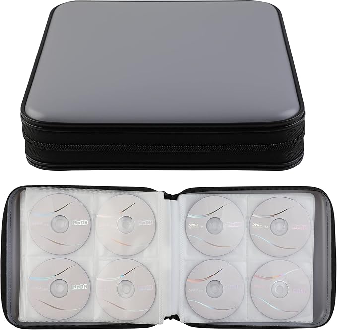 DVD Storage CD Case Holder: 160 Capacity CD Sleeves Black Disc Cases Binder for Car - CD Hard Organizer Box - Large DVD Wallet for Movie/Music/Game & Portable CD Book - Image 4