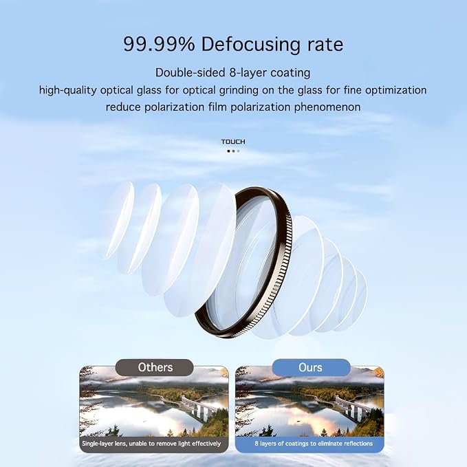 67mm Clip-On CPL Phone Camera Lens Filter, Polarizer Circular Filter, Ultra Slim Multi- Coated CPL Filter Compatible with iPhone 17/16/15/14/13 Samsung - Image 5