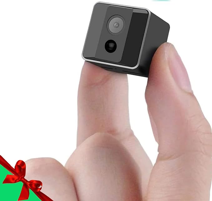 HD 1080P Portable Small Nanny Cam with Night Vision,Wireless Mini Spy Camera Body Cam Surveillance Cameras for Home Security Indoor/Outdoor Small Security Camera No WiFi Needed by ehomful