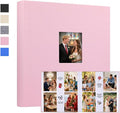 Photo Album 4x6 Vertical 600 Photos with Writing Space, Pink | Linen Cover, Acid-Free Pages, Clear PP Pockets, Memo Writing Space, Front Display Window, Family, Wedding & Travel Memories by Xfveiwoo