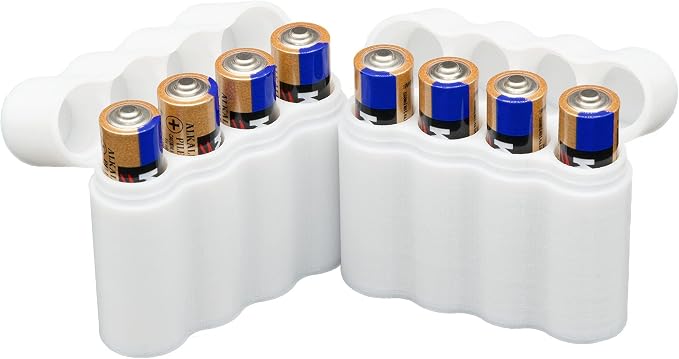 Slimline AAA Battery Case, Compact Durable TPU Organizer for Safe Storage & Home Organization – 2-Pack (Holds 4 Batteries) by Protect+Your+Power