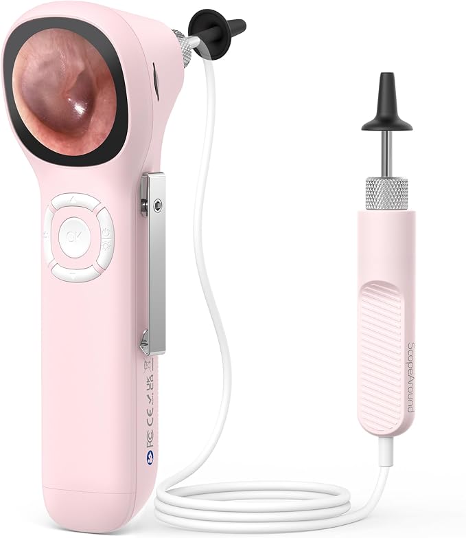Otoscope with Light, No App Needed, HD Screen, Ear Scope Camera for Family | Ear Camera with Earwax Removal Kit for Home Cleaning Checking, Photo & Video, 3.9mm Lens, 8GB Card, LED Light, Type-C Port by ScopeAround