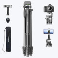 71″ Camera Tripod Aluminum Tall Tripod Stand for Canon Nikon Phone | with Wireless Remote Phone Holder and Travel Bag Max Load 6.6 LB by AuledaPhotography