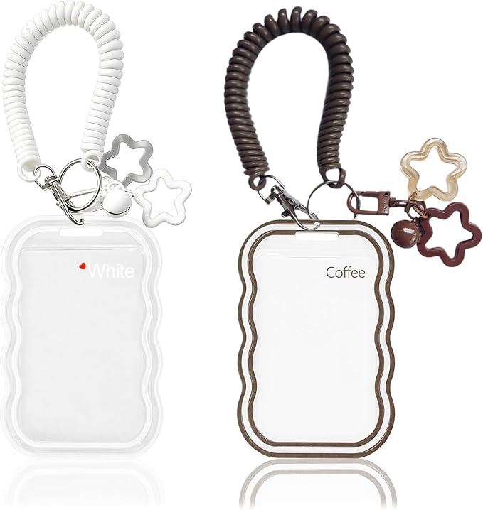 2 Pack Cute Photocard Holder Keychain,Kpop Photo Card Holder | Creative Photo Protector Keychain Accessories for Bus Card, Daily Display & Travel Decorations Gifts by Unknown