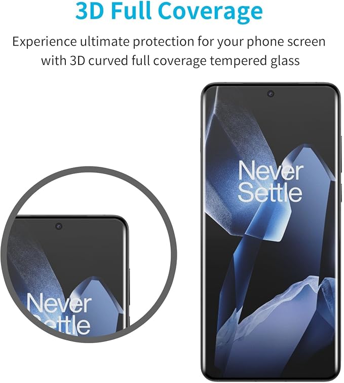 Didisky Screen Protector for Oneplus 13(Not for 13r,13t,13 Pro),3 Pack Tempered Glass Film with 2 Pak Lens Protector,Bubble Free,Easy to Install,Scratch-Resistant,9H Hardness, 3D Curved Full Coverage - Image 4