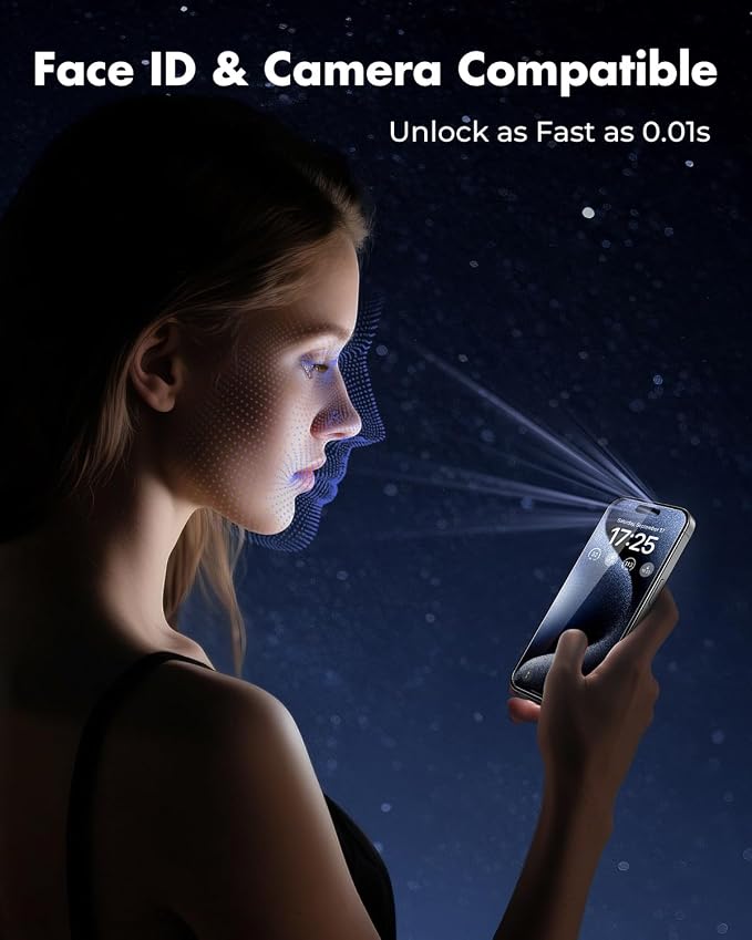 UNBREAKcable iPhone 15 Pro Screen Protector & Camera Lens Protector | Upgraded Dual-Tempered Glass with Military-Grade 9H Hardness, 3-Pack,HD Clarity, Anti-Fingerprint, Case Friendly, Fits 6.1'' - Image 6