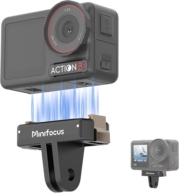 MINIFOCUS Magnetic Quick Release Adapter Mount for DJI Osmo Action 5 Pro, Extension Base Bracket with Dual-Claws for DJI Osmo Action 4/Action 3/Osmo 360 Accessories by MINIFOCUS