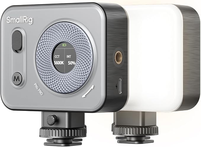 SMALLRIG P96 Pro Mini LED Video Light, Portable Photography Camera Light | Bi-Color 2500-6500K CRI95+, 1500mAh, LCD Screen, 5 Effects, Cold Shoe Fill Light Accessories for Content Creator, Streaming by SmallRig