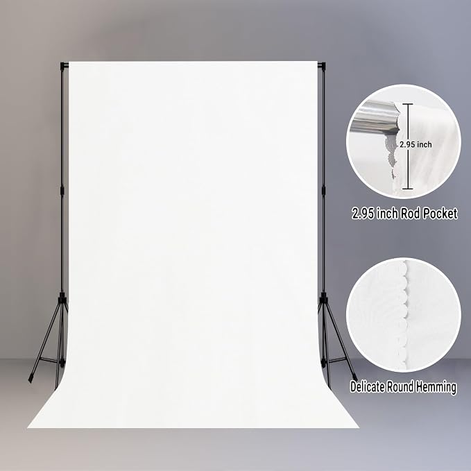 White Photography Backdrop for Photoshoot, Fabric 6x9ft | Polyester Studio Photo Backgrounds, Non Reflective, Easy to Hang, for Portrait Shoot, Product, Party Decor, Video Creation - Image 6