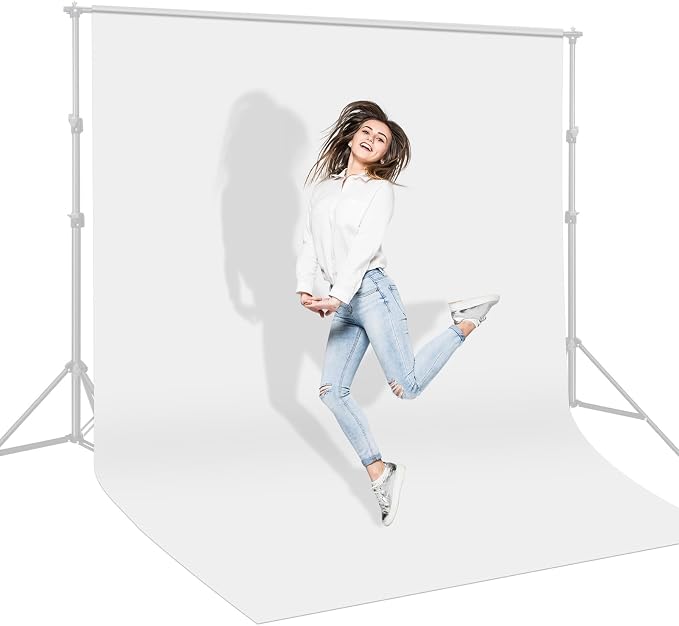 6X9FT White Background for Photography (Background Only) | White Photo Booth Backdrops for Photoshoot, White Backgrounds Screen Video Recording Parties Curtain, Low Temperature Ironing by UTEBIT