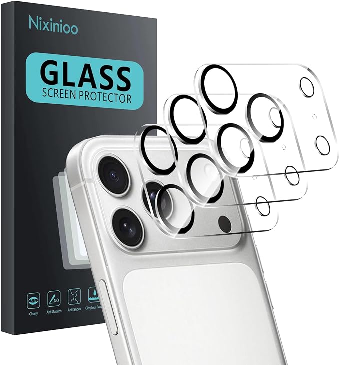 3 Pack Camera Lens Protector for iPhone 17 Pro Max | Tempered Glass,Anti-Fingerprint,9H Hardness,Scratch Resistant,Easy to Install,Bubble Free,HD Clarity by Unknown