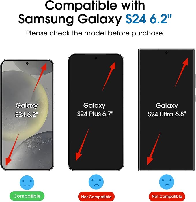 amFilm OneTouch for Samsung Galaxy S24 Screen Protector 6.2" Tempered Glass | Auto-Alignment, 30s Install, Bubble Free, Scratch & Drop Protection, HD Clear, Camera Lens Protector, 2+2 Pack (S24-6.2'') - Image 2