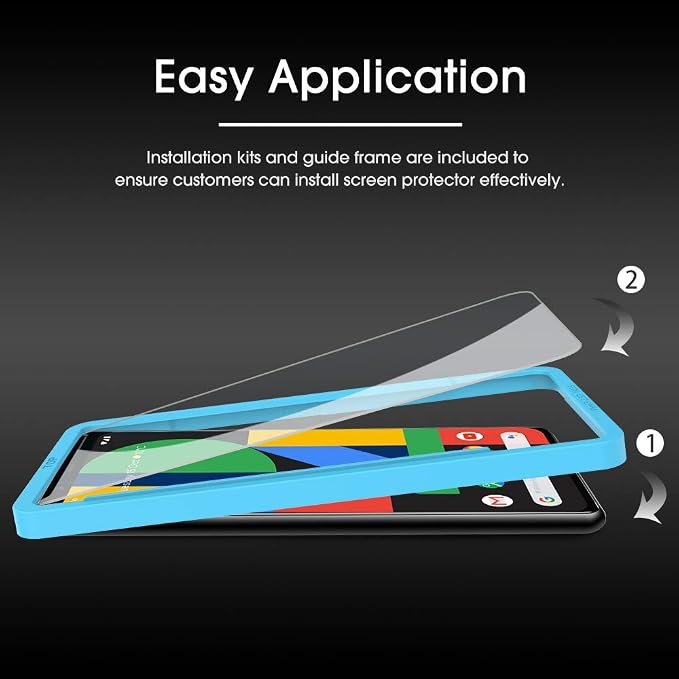 OMOTON [4 Pack Screen Protector for Google Pixel 4 (5.7 Inch), Tempered Glass/Scratch Resistant/Only Cover Display Area - Image 4