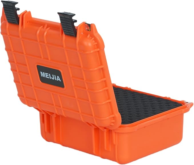 MEIJIA All Weather IP67 Waterproof Hard Camera Case,Hard Protective Case,Hard Case with Customizable Foam,Fit Use of Drones,Camera,Equipments,Pistols(Orange,13.35 x11.63x5.98inches) - Image 8