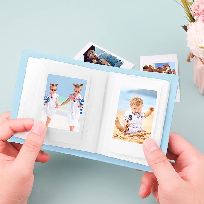 Ruibytree 52 Pockets Small Photo Album 2x3 for Instax Mini, Blue, 2 Pack | Pocket-Size, PU Leather Cover, Snap Closure, Acid-Free Pages, Fits Polaroid 2x3 Photos, Kodak Mini Prints & ZINK Photos - Image 6