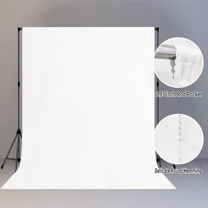 White Photography Backdrop for Photoshoot, Fabric 8x10ft | Polyester Studio Photo Backgrounds, Non Reflective, Easy to Hang, for Portrait Shoot, Product, Party Decor, Video Creation - Image 6