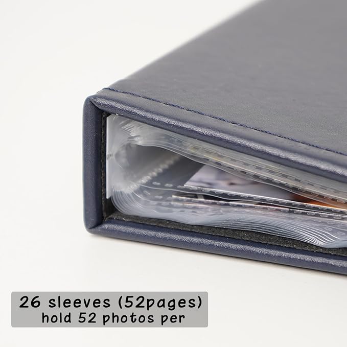 Photo Album 5x7 52 Pockets Pack of 2 Leather Cover Picture Book Holds 5x7 Photos for Wedding, Baby, Family, Graduation - Image 2