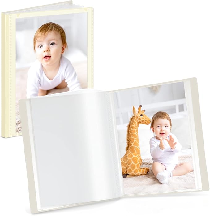 Cranbury 2-Pack Mini Photo Albums 4x6, 48 Photos, Clear Sleeves, Ivory | 24 Pockets Each, Customizable Covers, Compact Storage for 4x6 Photos & Keepsakes by CRANBURY