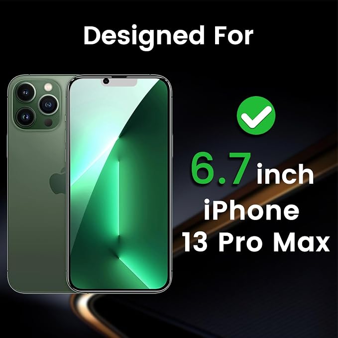 Romkasi 3 Pack Privacy Screen Protector for iPhone 13 Pro Max 6.7 Inch with 3 Pack Camera Lens Protector, Anti Spy Tempered Glass Film, Anti-Scratch, Touch Sensitive, Case Friendly - Image 3