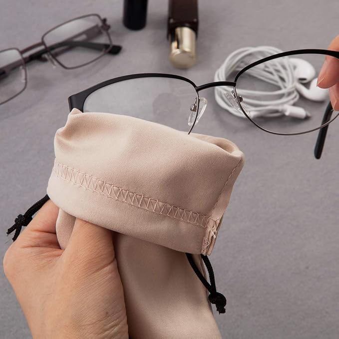 TRIUMPH VISION Glasses Case Soft Eyeglass Case Sunglass Pouch Cloth 3 Pack | Thick Microfiber Pouch Drawstring Pouch Eye Glass Bag Sunglasses Sleeve Storage, Lens Protection Cover,Cleaning Lens Screen - Image 5