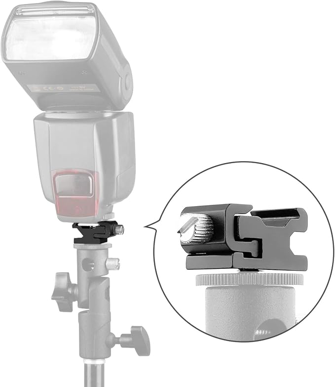 Anwenk Camera Hot Shoe Mount Adapter Flash Shoe Mount to 1/4"-20 Tripod Screw Adapter, 2X Hot Shoe Adapter + 2X Cold Shoe Adapter Combo Pack, 4 Pack - Image 4