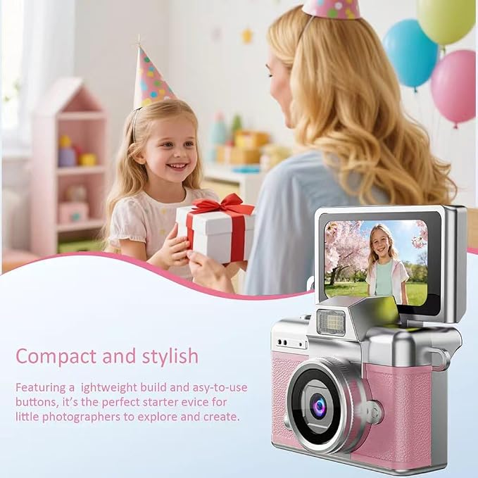 Mini Keychain Digital Camera Retro Mini Digital Video Camera Small bodycam 1080P FHD Recording with 0.96" IPS Screen with 6 Retro Filters AVI Format-Ideal for Phone Transfer (Green, 64G) - Image 3