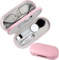 AITIME 2 in 1 Contact Lens and Glasses Case Combo,Contact Travel Case Kit | Double Sided Eye Contact Case with Remover Tool,Storage Organizer Accessories,Cute Eyeglasses Case with Contact Holder by AITIME