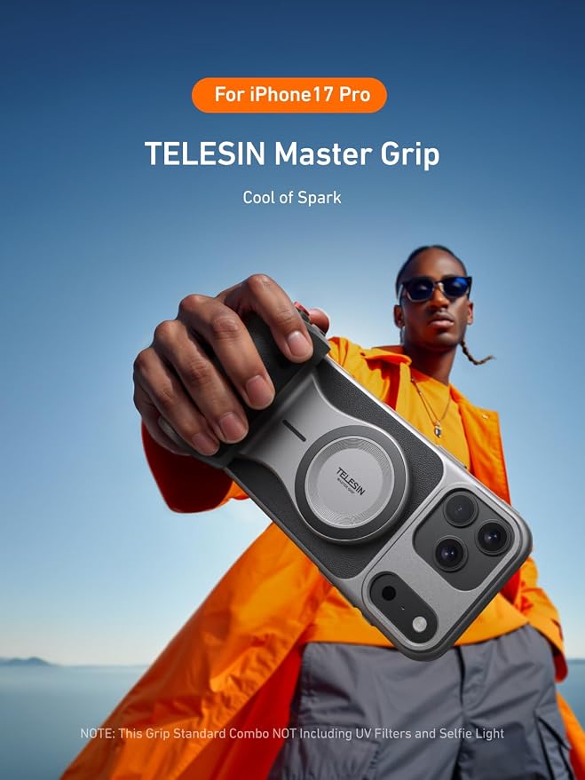 TELESIN Zoom Master Grip Universal for iPhone/MagSafe Wireless Charging | Magnetic Phone Camera Grips Kit Built-in 3200mAh Battery - DSLR Style Handle Holder -【Graphene Case Only For iPhone 17 Pro】 - Image 3