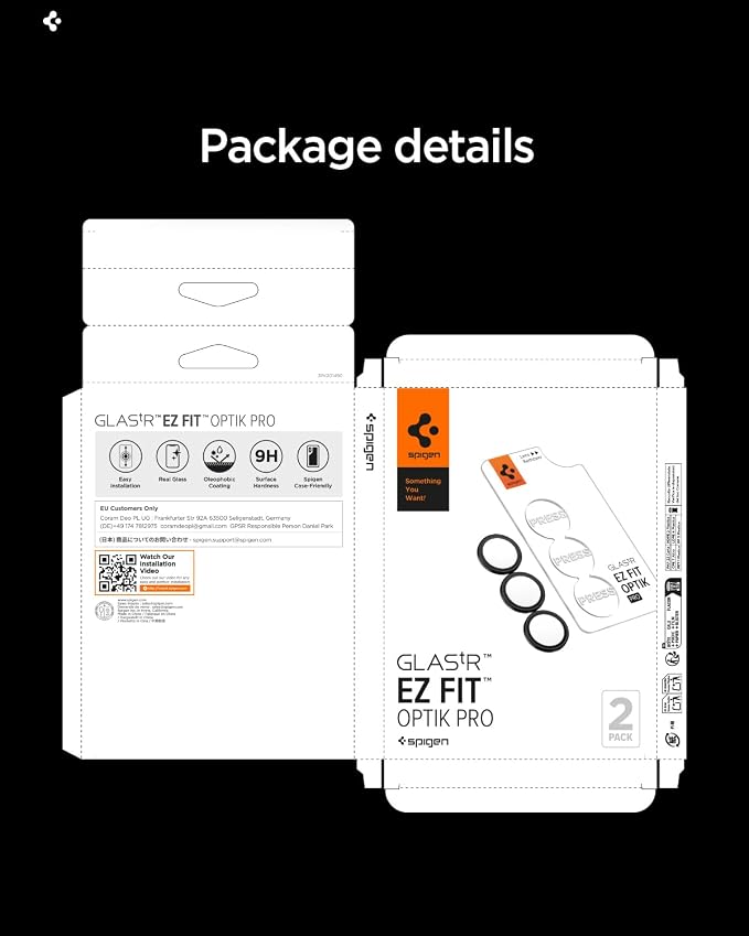 Spigen Camera Lens Protector for Galaxy S26 - Black [2 Pack] | GlasTR EZ Fit Optik Pro, 9H+ Tempered glass, Scratch resistant, Original photo quality, Auto-align tray, Case-friendly - Image 9