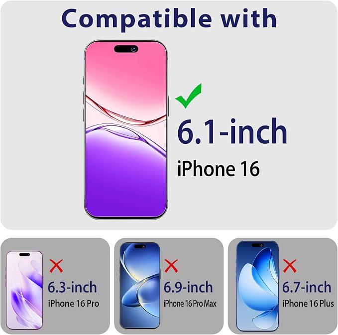 2+2 Pack Screen Protector for iPhone 16 6.1 Inch Tempered Glass | with Camera Lens Protector, 9H Hardness, Anti Scratch, Bubble Free - Image 2