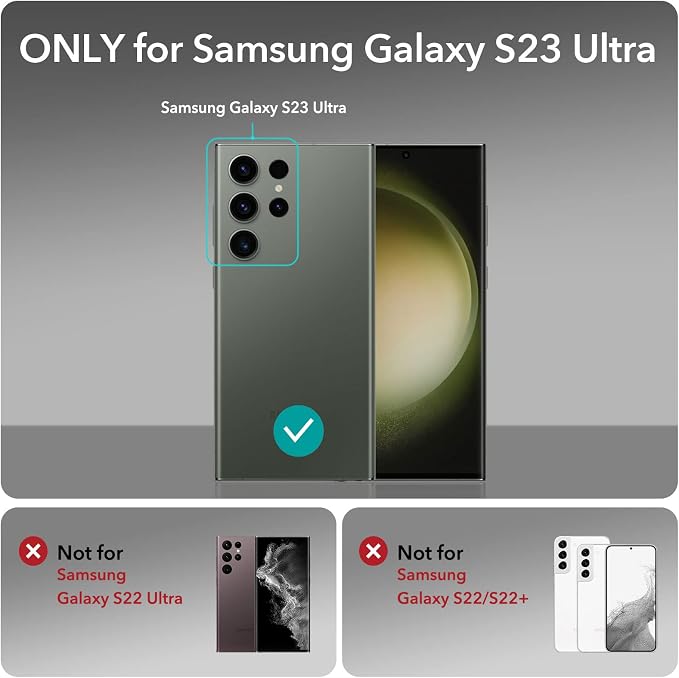 ESR for Samsung Galaxy S23 Ultra Camera Lens Protector, 1 Pack, Clear | Individual Camera Cover, 9H Tempered Glass, Original Camera Clarity, Scratch-Resistant, Case Friendly - Image 2
