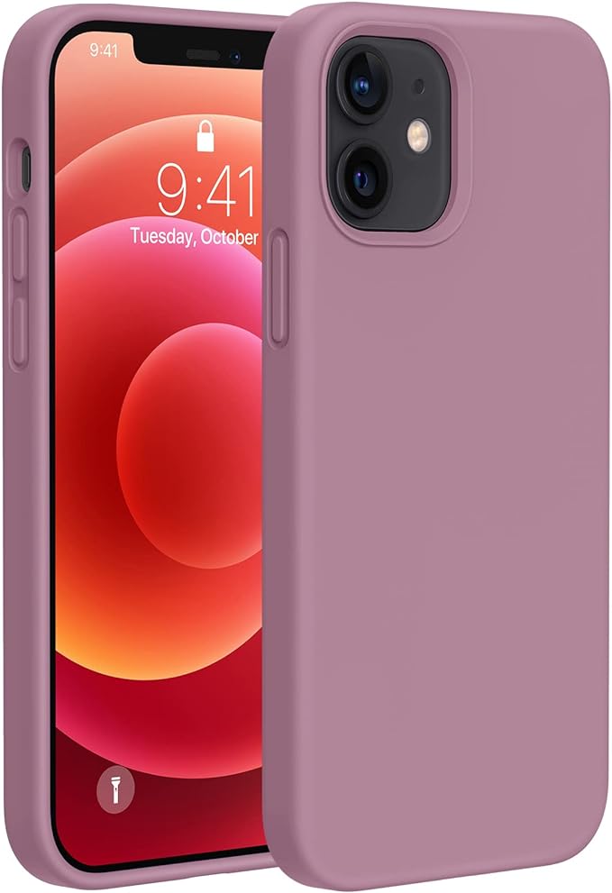 Miracase Silicone for iPhone 12 Case and iPhone 12 Pro Case, Blackcurrant | Liquid Silicone Gel Rubber Shockproof Drop Protection Phone Case for iPhone 12/12 Pro 6.1 inch by Miracase