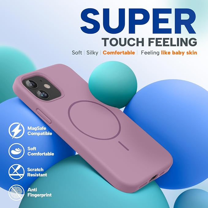 Miracase Magnetic for iPhone 12 Case/iPhone 12 Pro Case, Blackcurrant | Compatible with MagSafe, Anti-Scratch Microfiber Lining, Premium Silicone Shockproof Drop Protection Phone Case for 12/12 Pro - Image 5