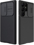 Samsung Galaxy S23 Ultra Case with Camera Cover,Slim Fit Thin Polycarbonate Protective Shockproof Cover with Slide Camera Cover, Upgraded Case for Samsung Galaxy S23 Ultra Black by Mangix