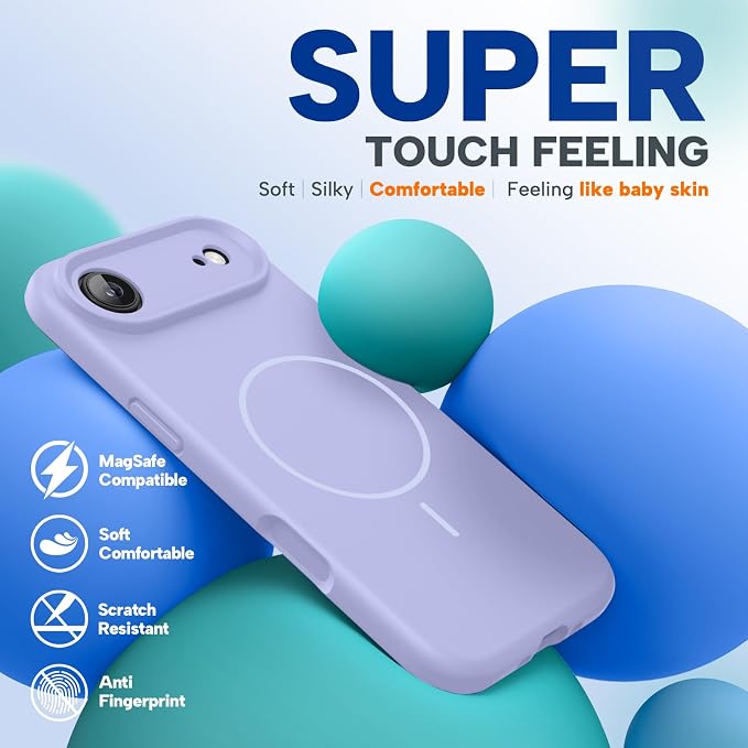 miracase Magnetic for iPhone Air Case, Compatible with MagSafe, Integrated Silicone Camera Control Cover, 3.0mm Thicken Shockproof Drop Protection Phone Case for 17 Air,Light Purple - Image 6
